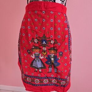 Vintage German Apron-Red